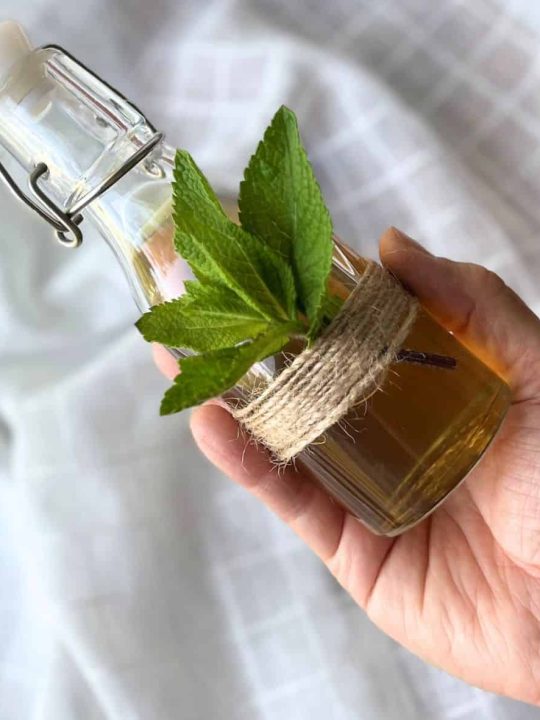 Mint Simple Syrup Using Fresh Mint (3-ingredient recipe)