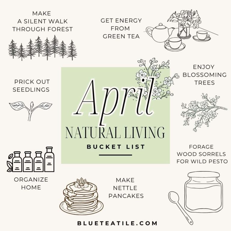 Natural Living bucket list for April.
