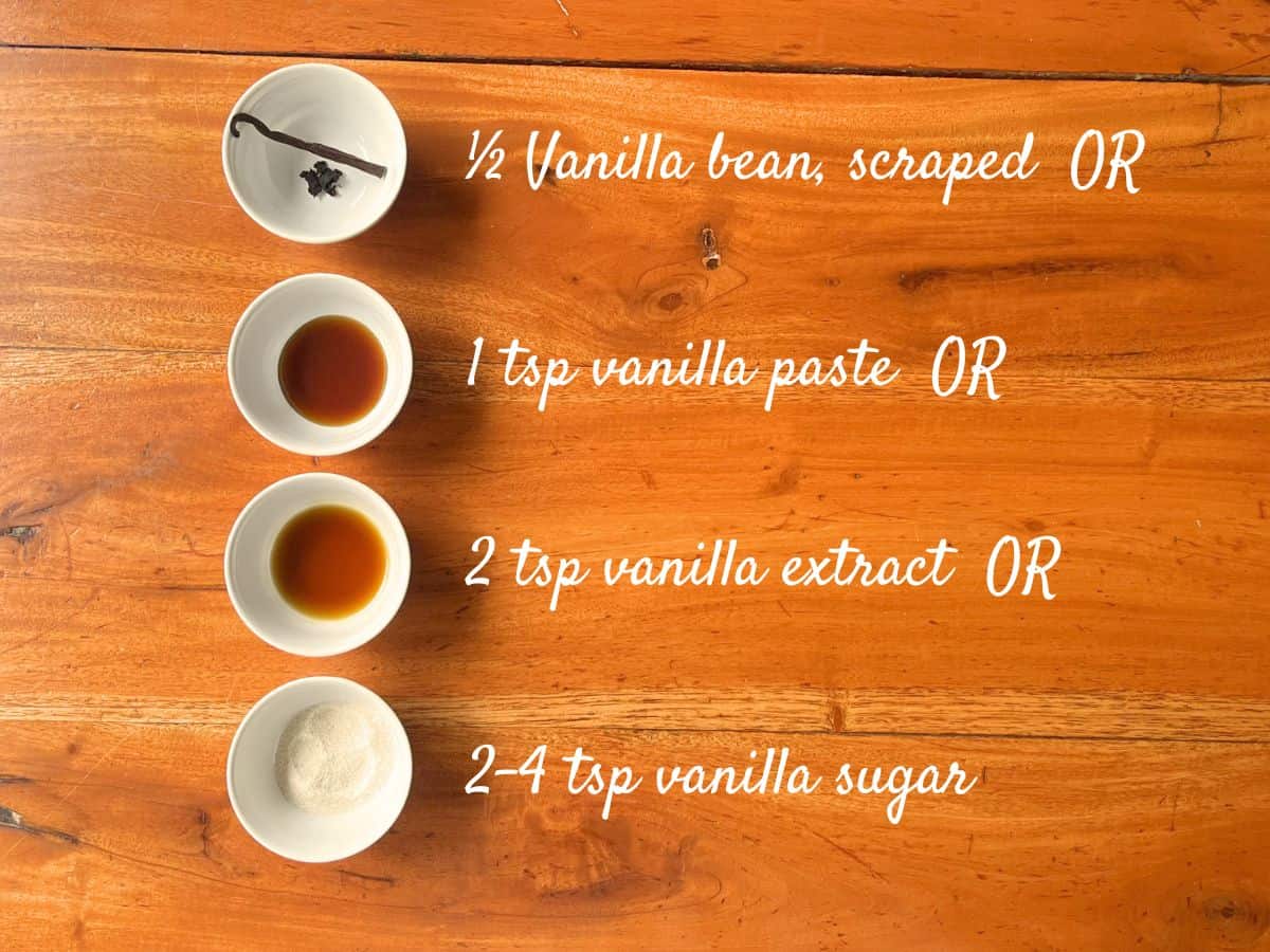 Best vanilla options for a homemade vanilla matcha latte with quantities for one latte.